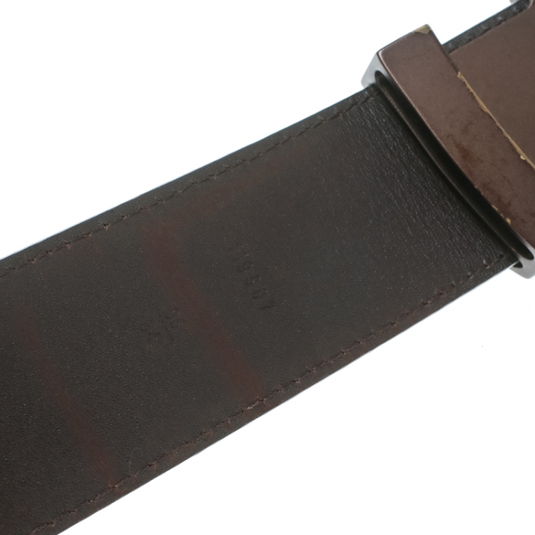 مملوكة مسبقًا Louis Vuitton Damier Ebene Initials Belt 85 CM