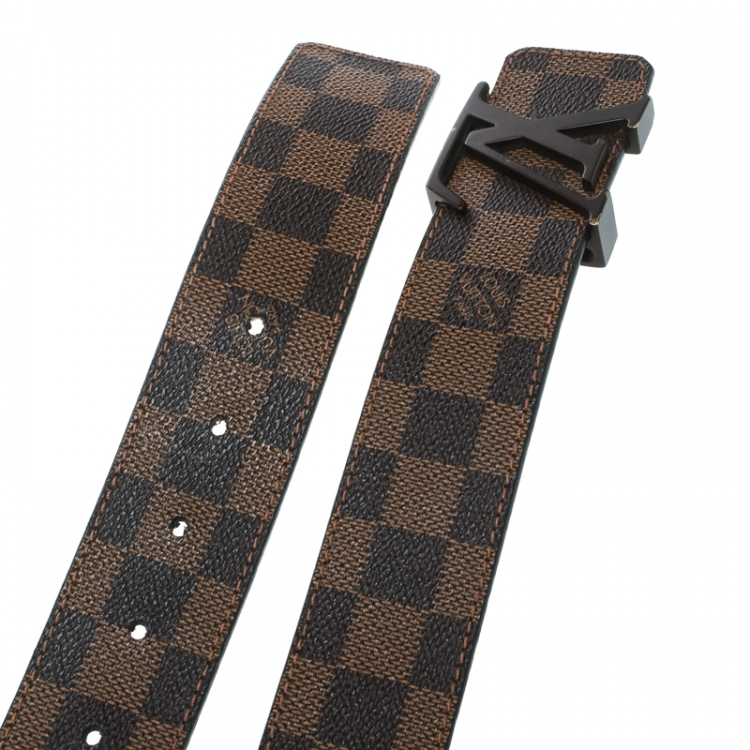 مملوكة مسبقًا Louis Vuitton Damier Ebene Initials Belt 85 CM