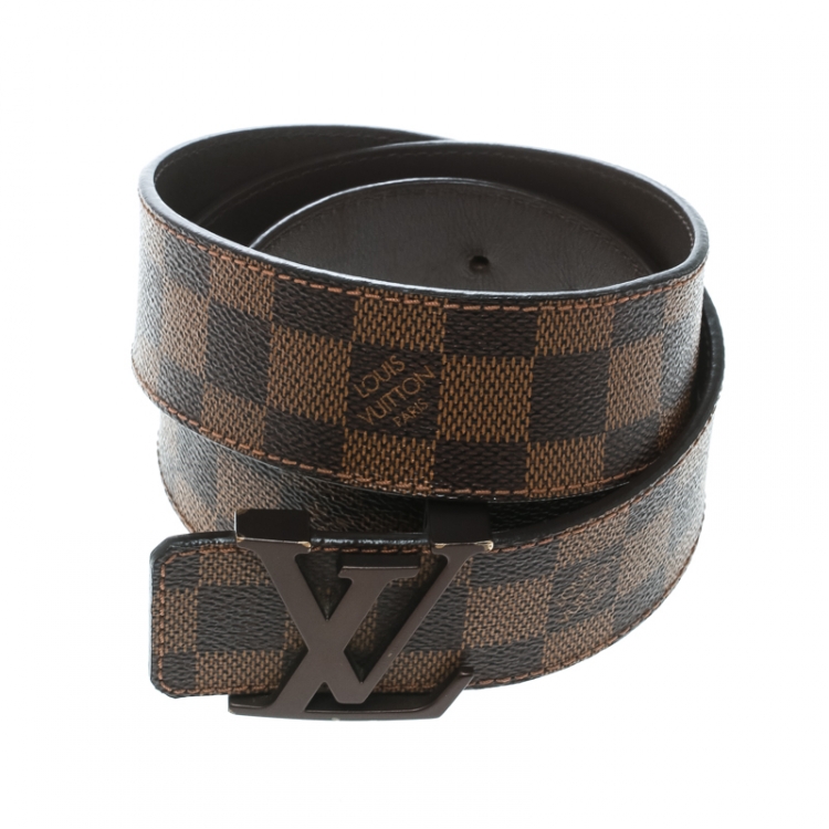 مملوكة مسبقًا Louis Vuitton Damier Ebene Initials Belt 85 CM
