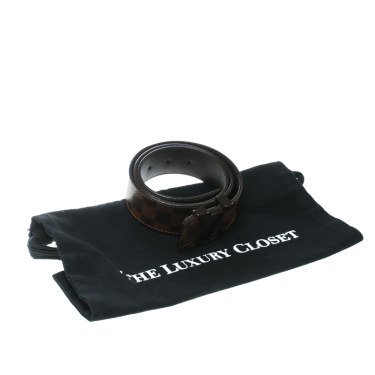 مملوكة مسبقًا Louis Vuitton Damier Ebene Initials Belt 85 CM