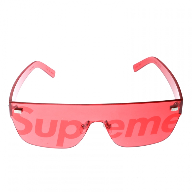 Louis Vuitton x Supreme Red Z0985U City Mask Shield Sunglasses 