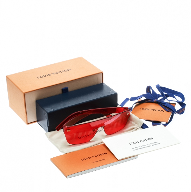 svar gård marked Louis Vuitton x Supreme Red Z0985U City Mask Shield Sunglasses Louis Vuitton  | TLC