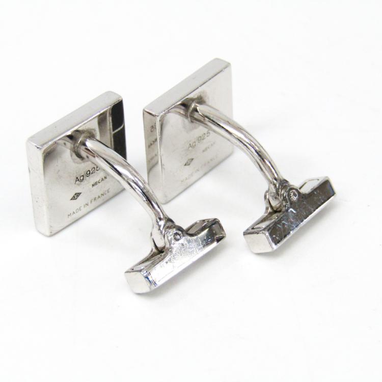 Pre Owned Louis Vuitton Damier 4 Sterling Silver Cufflinks
