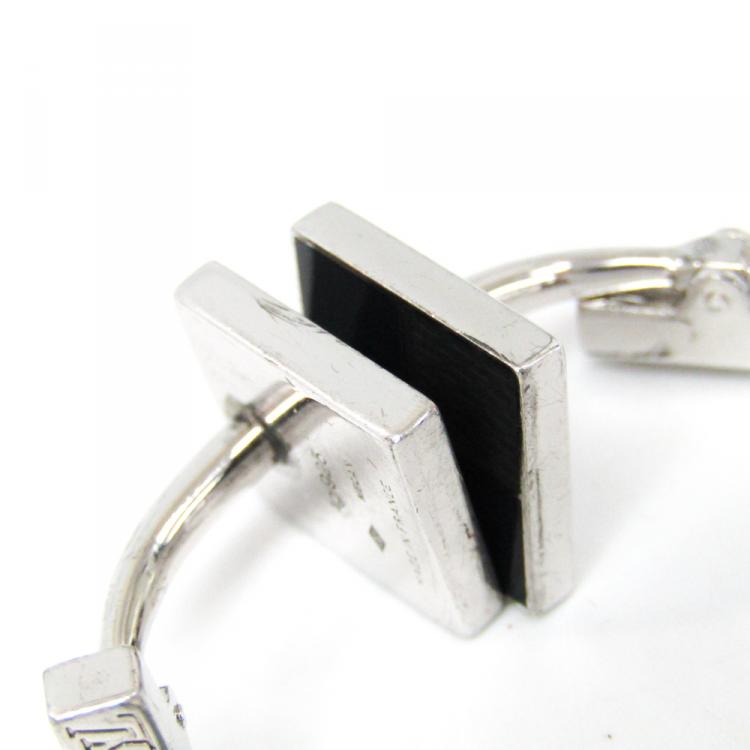 Pre Owned Louis Vuitton Damier 4 Sterling Silver Cufflinks