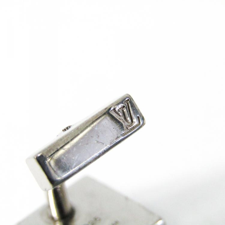 Pre Owned Louis Vuitton Damier 4 Sterling Silver Cufflinks