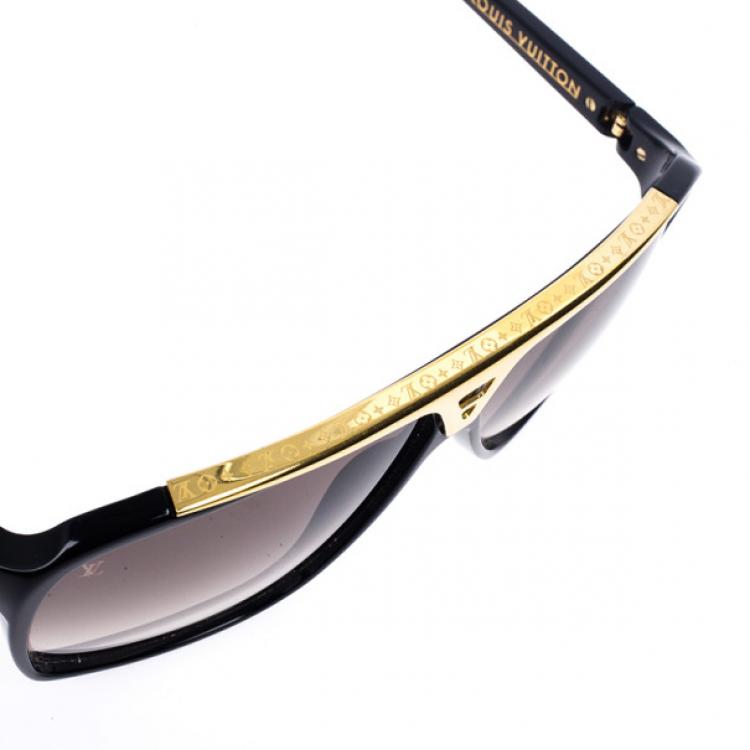 Pre Owned Louis Vuitton Black and Gold Evidence Men Sunglasses
