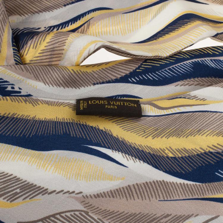 Pre Owned Louis Vuitton Silk Printed Men Scarf