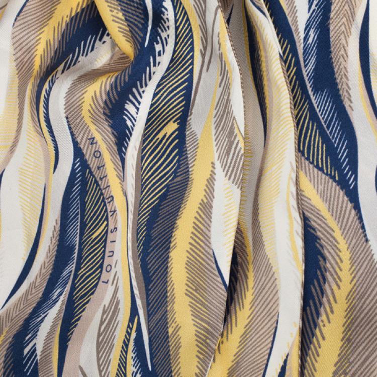 Pre Owned Louis Vuitton Silk Printed Men Scarf