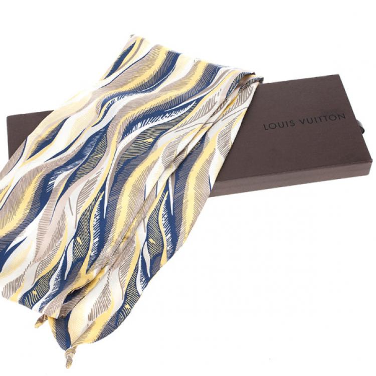 Pre Owned Louis Vuitton Silk Printed Men Scarf