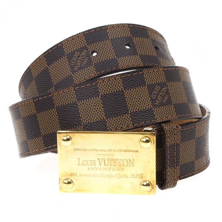 Louis Vuitton Damier Ebene Inventeur Belt Louis Vuitton | The Luxury Closet