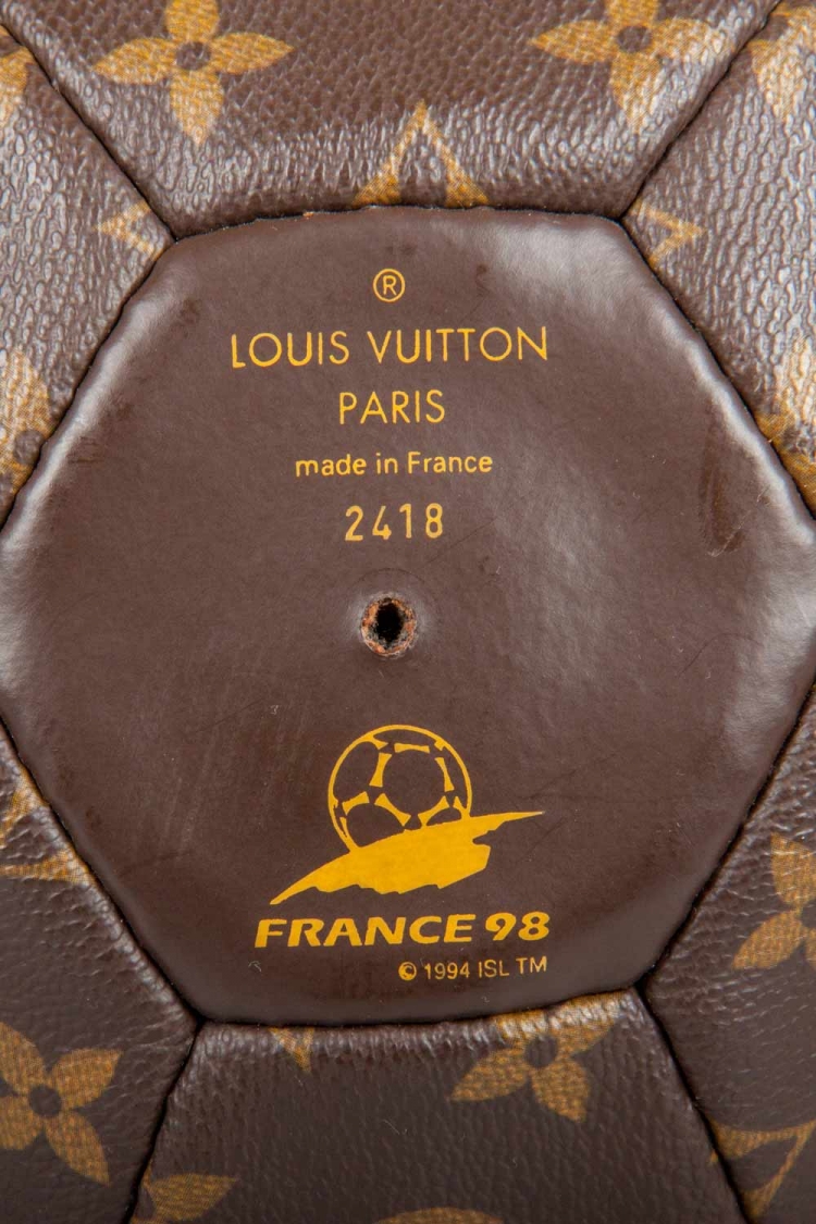 Pre Owned Louis Vuitton Monogram Canvas Limited Edition FIFA World Cup 98' Football and Holder 