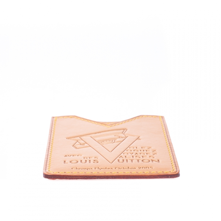 Pre Owned Louis Vuitton Beige Vachetta Leather Limited Edition Card Holder