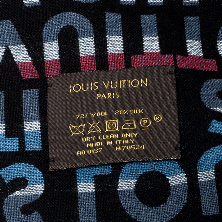 مملوكة مسبقًا Louis Vuitton Multicolor Monogram Wool & Silk Tag Stripes Scarf