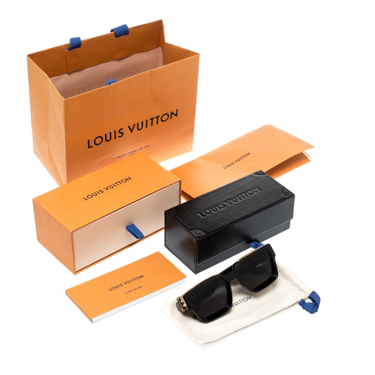 Pre Owned Louis Vuitton Black Z1165W 1.1 Millionaires Square Sunglasses