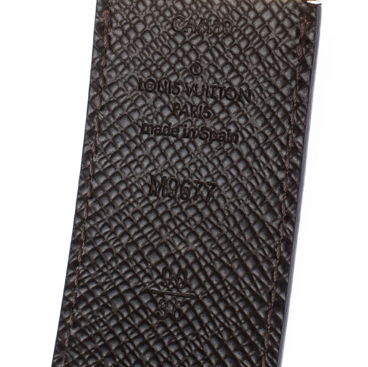 Pre Owned Louis Vuitton Damier Ebene Reversible Belt 90CM