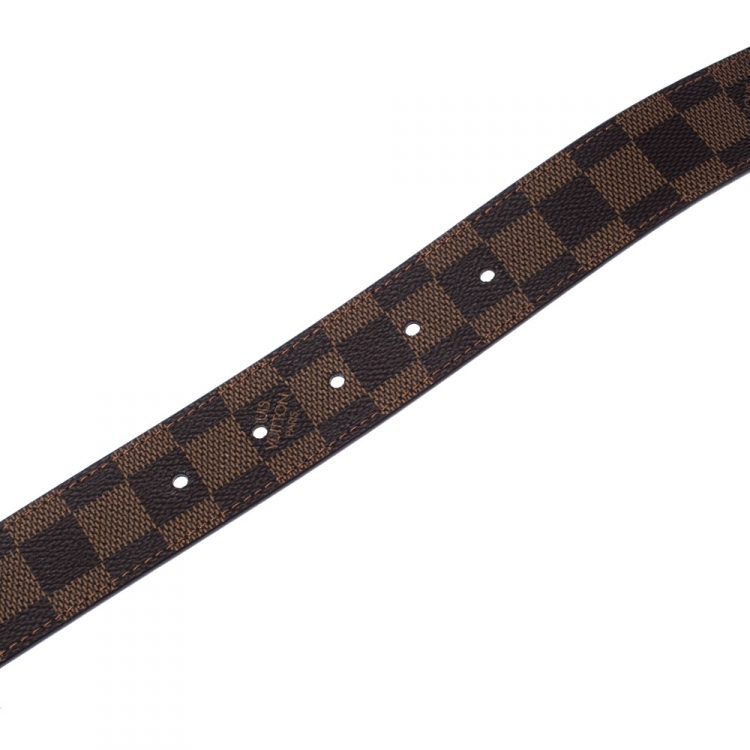 Pre Owned Louis Vuitton Damier Ebene Reversible Belt 90CM