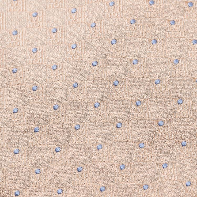 Pre Owned Louis Vuitton Beige Polka Dot Silk Tie