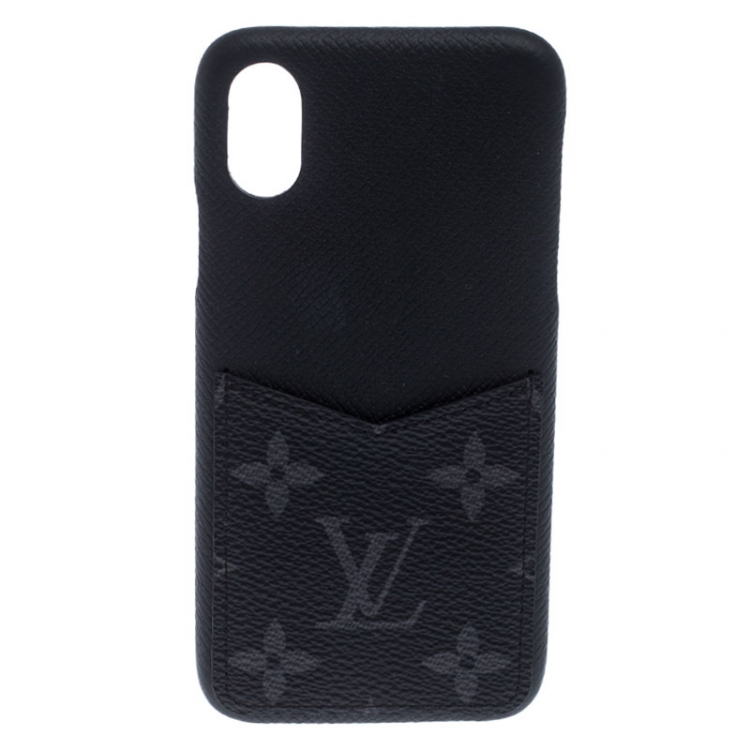 Louis Vuitton iPhone Case Monogram Eclipse XS MAX Black in Coated  Canvas/Leather with Silver-tone - US