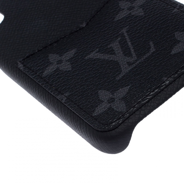 Pre Owned Louis Vuitton Black Monogram Eclipse Leather Xs Iphone Case 