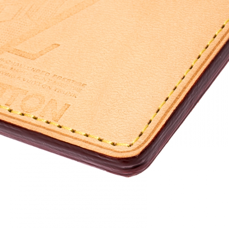 Pre Owned Louis Vuitton Beige Leather New Article-Free Card Holder           