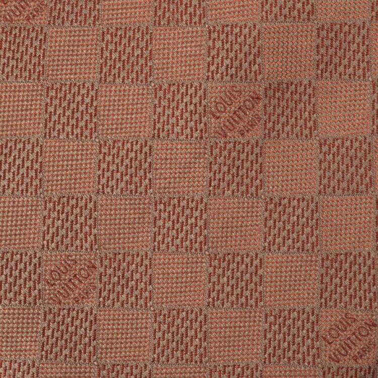 Pre Owned Louis Vuitton Bronze Damier Classique Woven Silk Tie