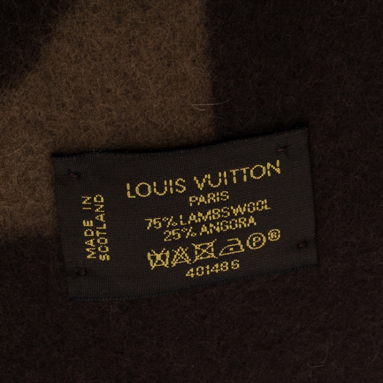 مملوكة مسبقًا Louis Vuitton Brown Monogram Wool Muffler 