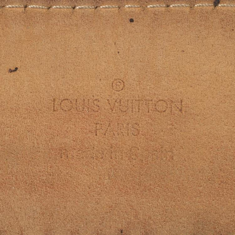 Pre Owned Louis Vuitton Black Jeans Calf Leather Belt 95 CM