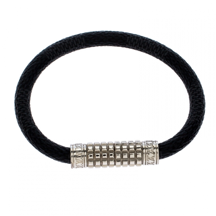 Pre Owned Louis Vuitton Black Damier Graphite Canvas Digit Bracelet
