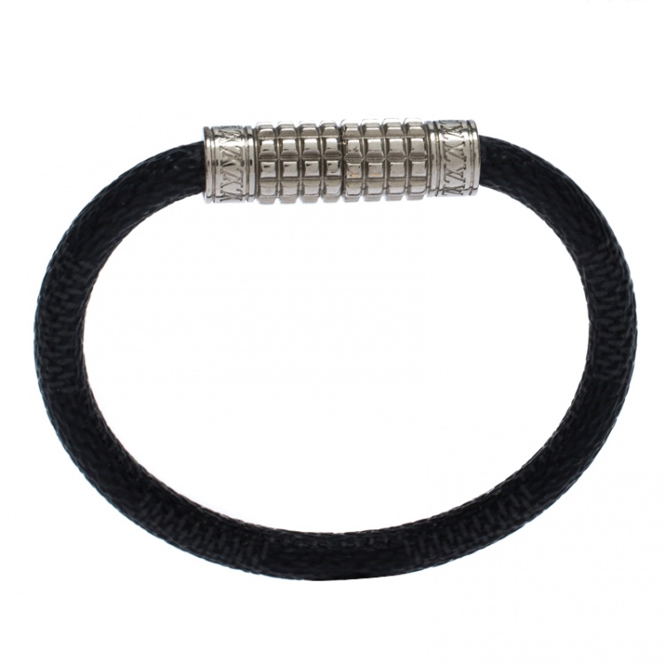Pre Owned Louis Vuitton Black Damier Graphite Canvas Digit Bracelet