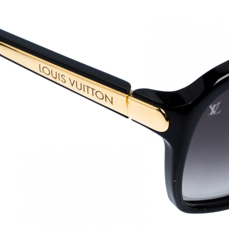 Pre Owned Louis Vuitton Black/Gold Z0350W Evidence Square Sunglasses