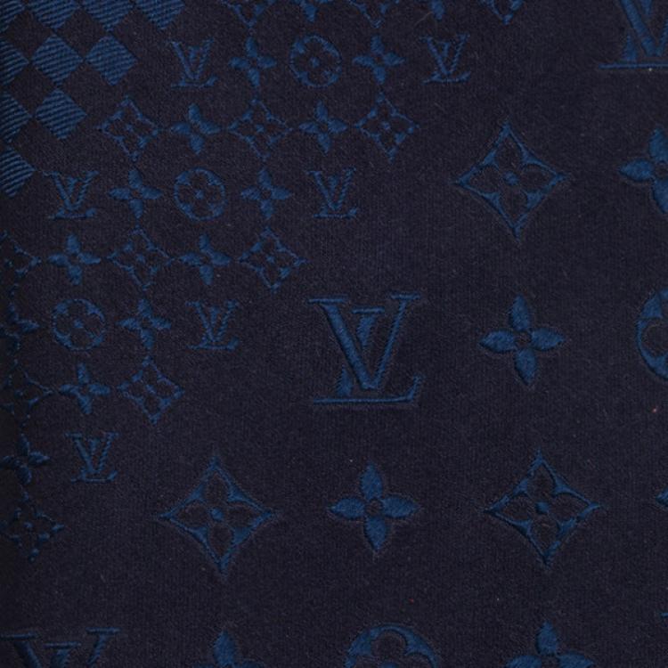 Pre Owned Louis Vuitton Navy Blue Monogram Tie