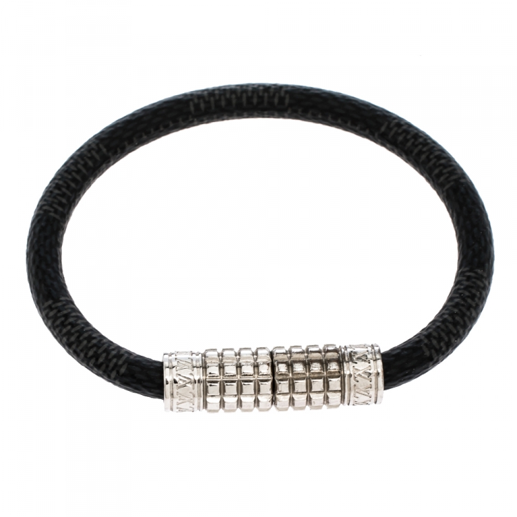 Pre Owned Louis Vuitton Damier Graphite Canvas Digit Bracelet 17 cm
