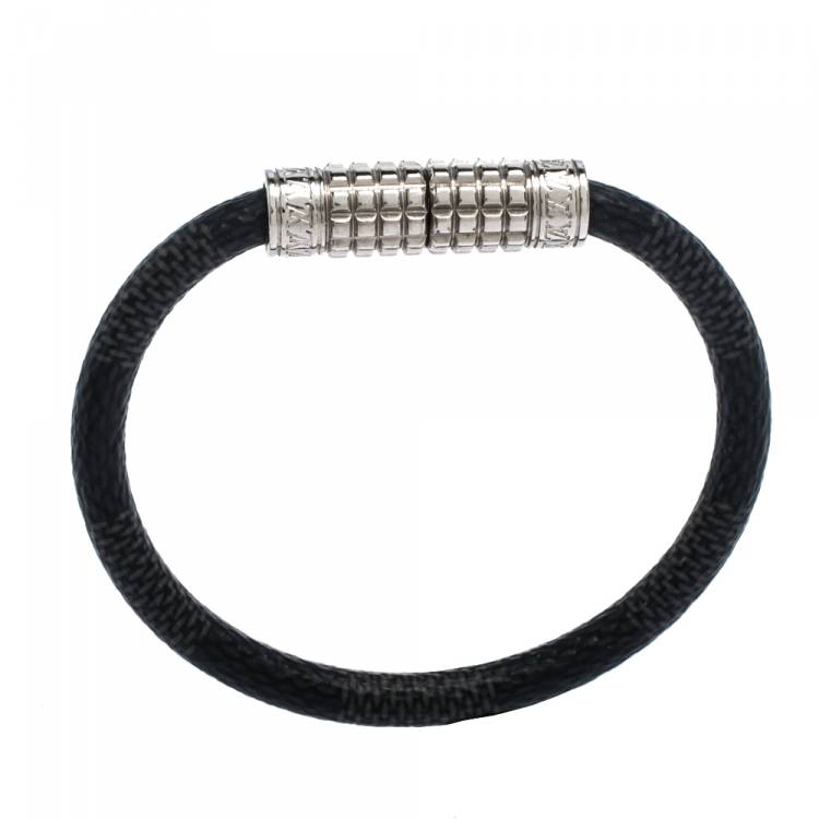 Pre Owned Louis Vuitton Damier Graphite Canvas Digit Bracelet 17 cm