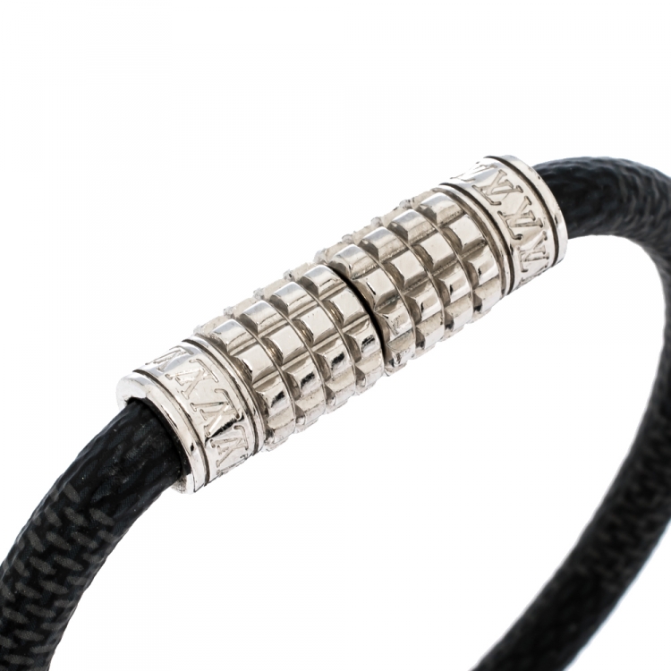Pre Owned Louis Vuitton Damier Graphite Canvas Digit Bracelet 17 cm