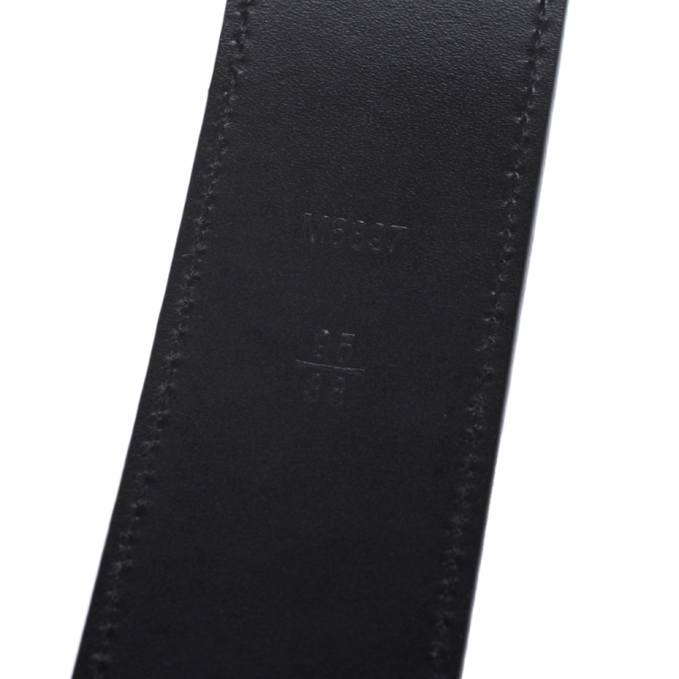 Pre Owned Louis Vuitton Black Taiga Leather LV Initiales Belt 95CM