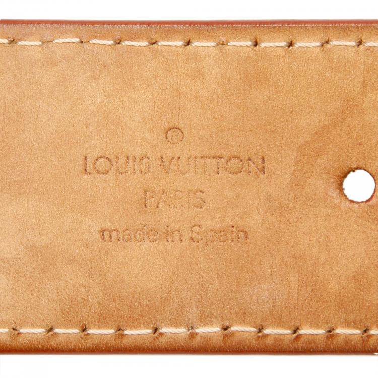 مملوكة مسبقًا Louis Vuitton Brown Vachetta Mahina Leather Belt 90 CM
