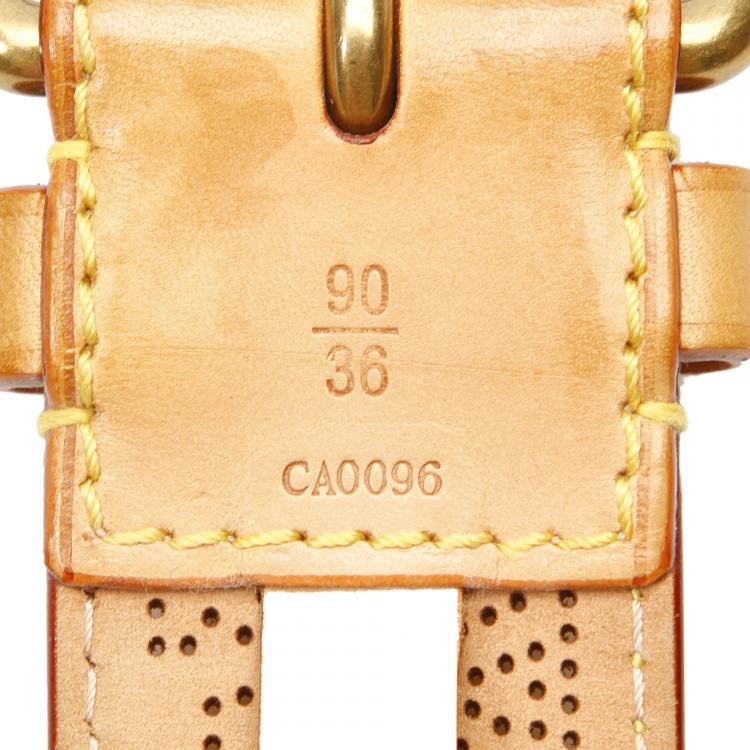 مملوكة مسبقًا Louis Vuitton Brown Vachetta Mahina Leather Belt 90 CM