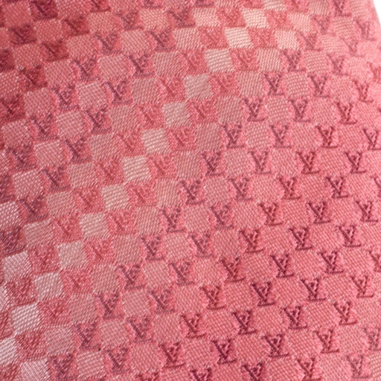 Louis Vuitton Coral Pink Monogram Jacquard Traditional Silk Tie Louis  Vuitton