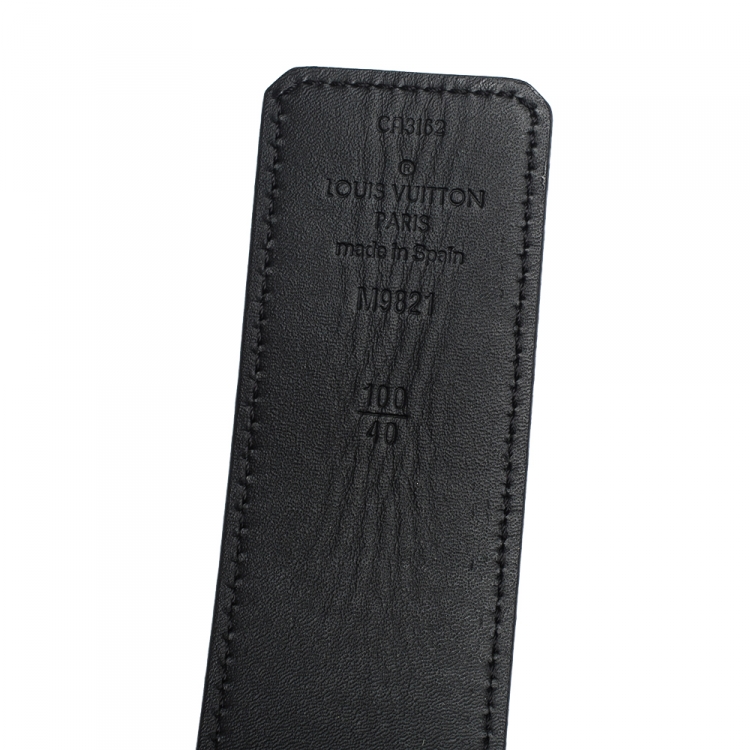 Pre Owned Louis Vuitton Monogram Canvas and Black Leather Initiales Reversible Belt 100CM