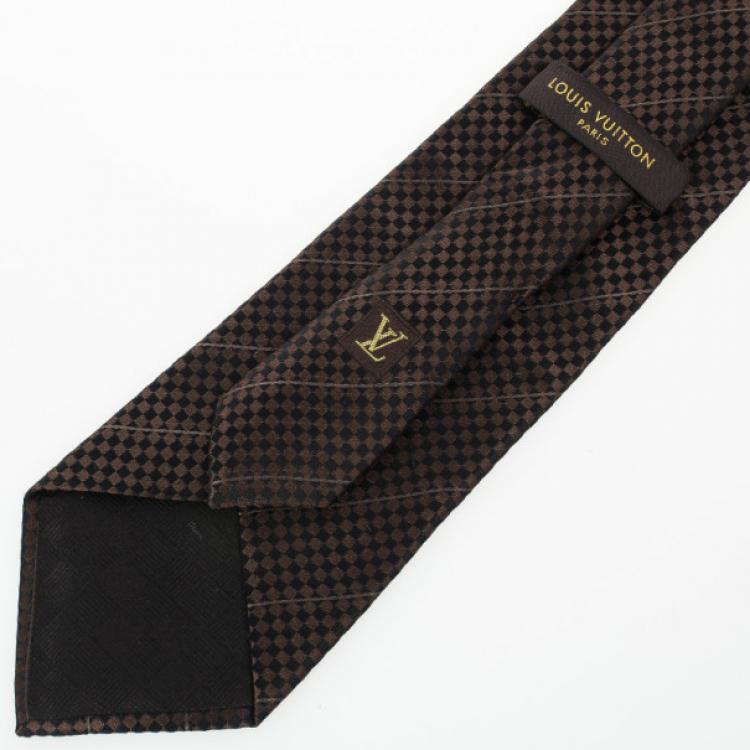 Pre Owned Louis Vuitton Black Petit Damier Tie