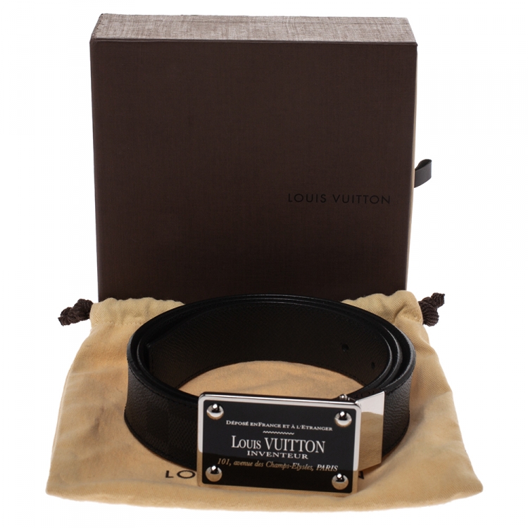 مملوكة مسبقًا Louis Vuitton Damier Graphite Canvas Reversible Inventeur Belt 95CM