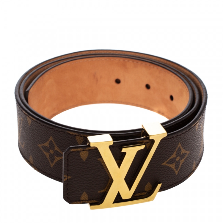 Initiales cloth belt Louis Vuitton Brown size 90 cm in Cloth
