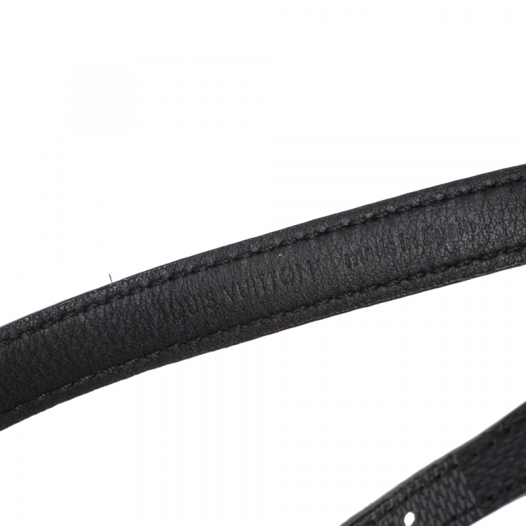 Pre Owned Louis Vuitton Damier Graphite Silver Tone Sign It Wrap Bracelet 