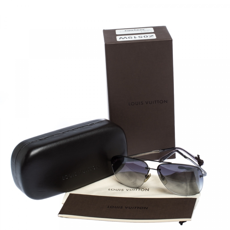 Pre Owned Louis Vuitton Dark Grey Damier Socoa Aviator Sunglasses