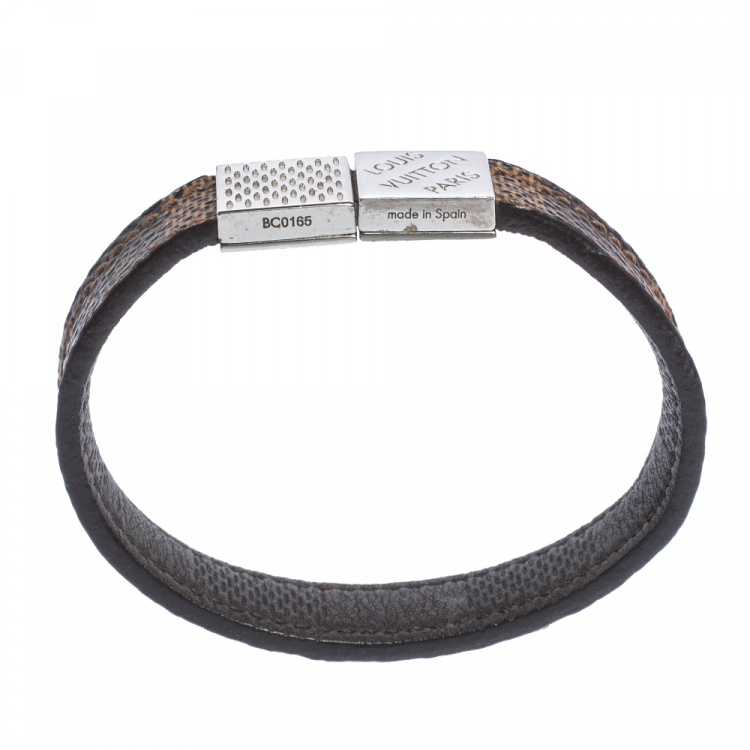 Pre Owned Louis Vuitton Brown Damier Ebene Pull It Bracelet