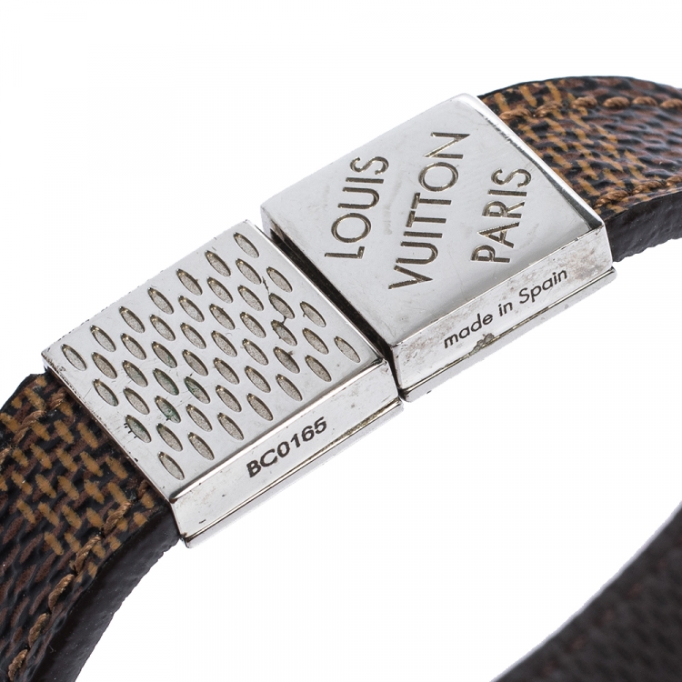 Pre Owned Louis Vuitton Brown Damier Ebene Pull It Bracelet