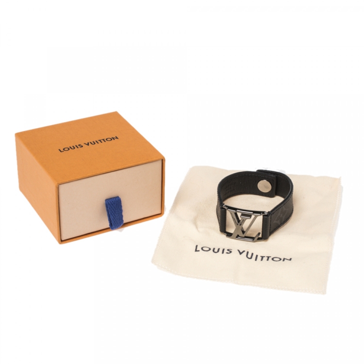 Pre Owned Louis Vuitton Monogram Eclipse Canvas Hockenheim Bracelet Size 21