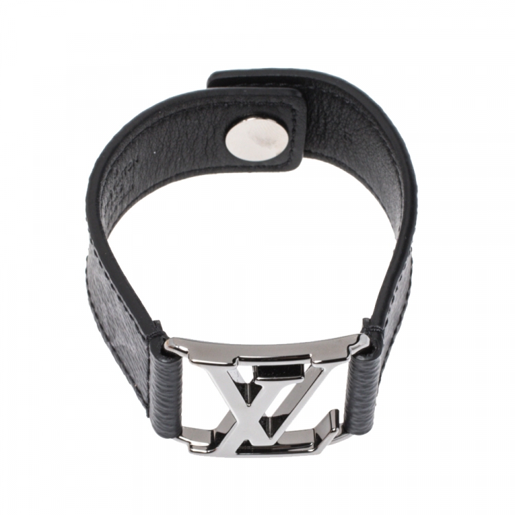 Pre Owned Louis Vuitton Monogram Eclipse Canvas Hockenheim Bracelet Size 21