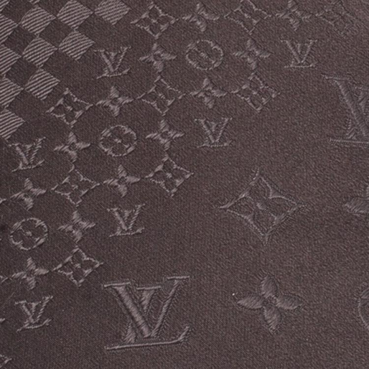 Pre Owned Louis Vuitton Brown Monogram Mix Silk Jacquard Tie