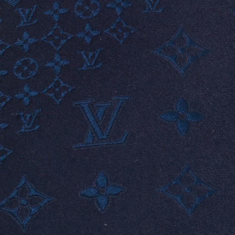 Pre Owned Louis Vuitton Navy Blue Monogram Tie